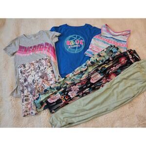 Girls Athletic Activewear Clothes leggings shirts lot size M 7-8
